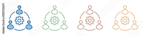 Teamwork Icon Set Multiple Style Collection 