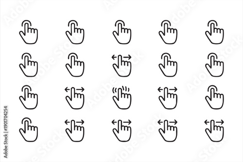 Minimal Touch Interaction Icons for UX and UI Design Projects