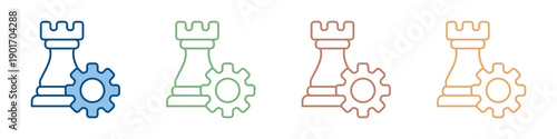 Strategy Icon Set Multiple Style Collection 
