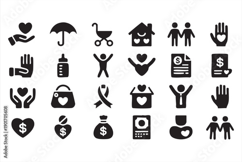 Social Support and Charity Solid Icons for UI and Campaigns