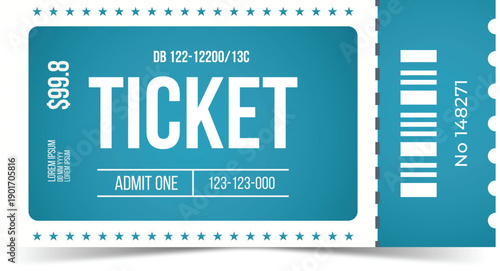 Modern Vintage Event Ticket Layout, Admit One Retro Design