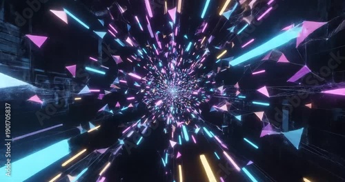 Wallpaper Mural Neon Lights Explosive Digital Motion. Torontodigital.ca