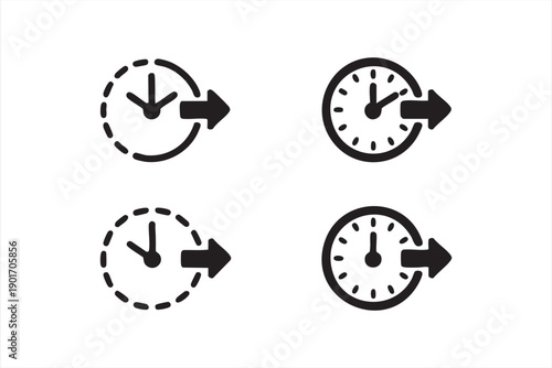 Time and Deadline Clock Icons for Productivity and Workflow Design