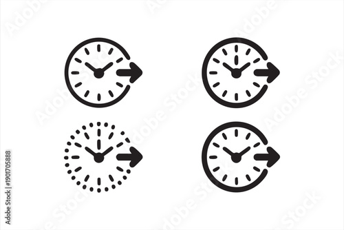Fast Forward Clock Icons for Efficiency and Planning Concepts