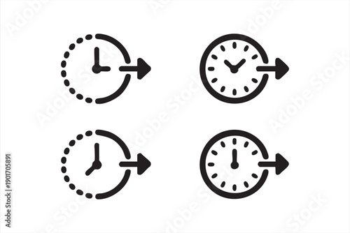 Schedule and Deadline Line Icons for Business UI Design