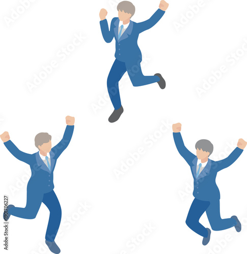 High School Students in Uniform Vector. Isometric Characters for Entrance Ceremony and New School Year