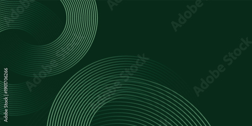 Dark green abstract background with diagonal rounded lines. Geometric stripe line art design. Simple geometric pattern. Modern graphic element. vector eps10