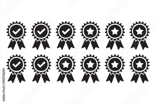 Approval and Rating Rosette Symbols for Business Branding