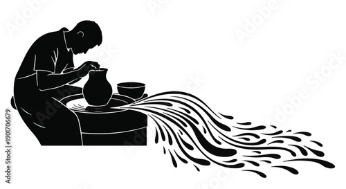 vector illustration of a woman with long hair