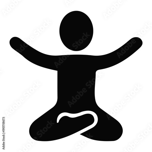 Person Meditating in Lotus Position Silhouette.