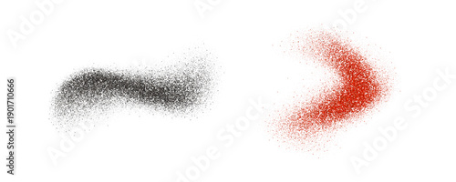 Black and pink pepper powder splashes. Flying seasoning particles burst. Grey and red dust dirt textured piles. Salt and pepper flakes scattered on surface. Dry spices explosion. Vector illustration
