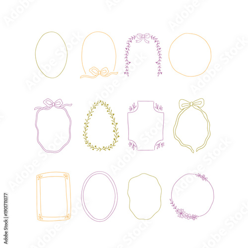 Whimsy Easter hand drawn frame set