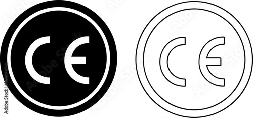 CE mark symbols in black and white for product certification
