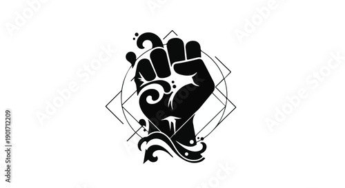 Symbolic Clenched Fist Representing Strength, Unity, and Resilience, an Emblem of Protest