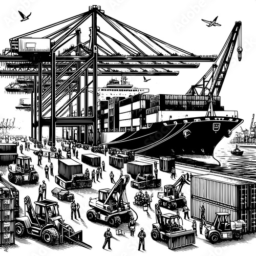 Global Shipping Port Scene