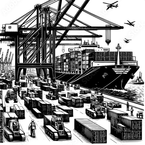 Global Shipping Port Scene