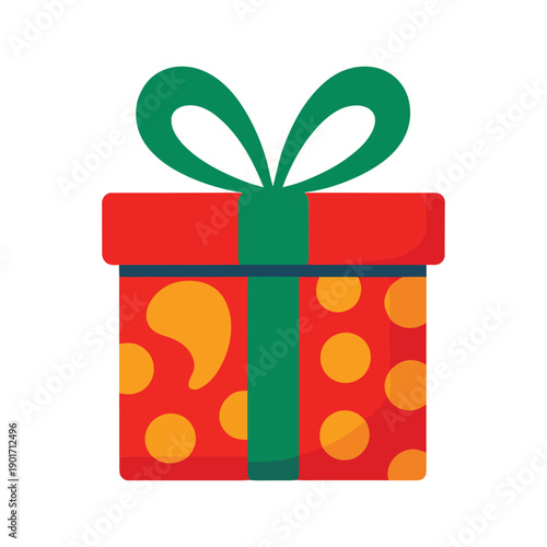 Easter gift present icon, wrapped box with bow, spring holiday giveaway poster element, charity basket drive session vector graphic