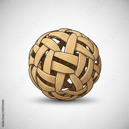 Sepak takraw icon rattan ball.