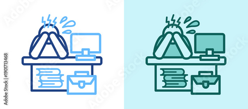 Work Stress whitegreen icon