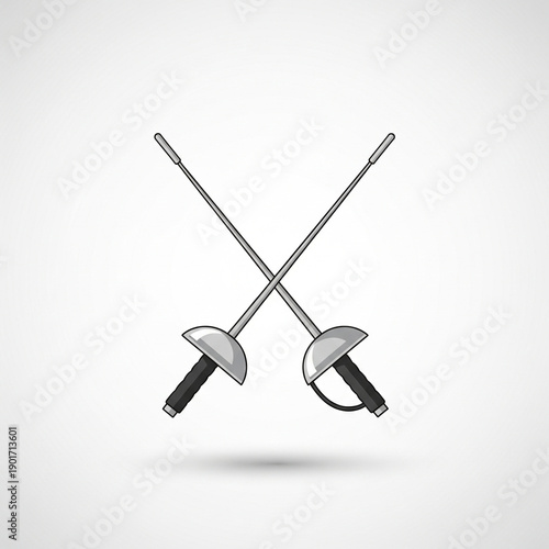 Crossed foil sword fencing icon.