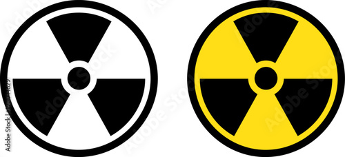 Radiation warning symbol in black and yellow