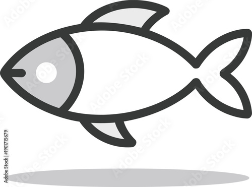 Simple line drawing of a fish