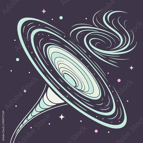 Astral Dust Cyclone Spinning in Vacuum space