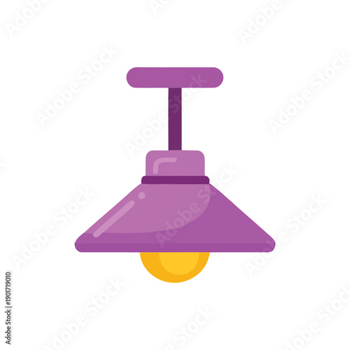 Modern pendant ceiling lamp vector illustration for interior design event, lighting expo promotion, home renovation season, decor, product catalog graphic