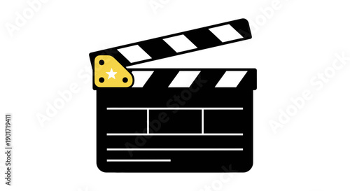 Film Clapperboard Icon Graphic Illustration Design.