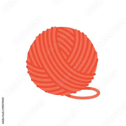 Yarn ball vector illustration for knitting and crochet projects, cozy winter craft branding, yarn shop logo, pattern design, workshop promotion