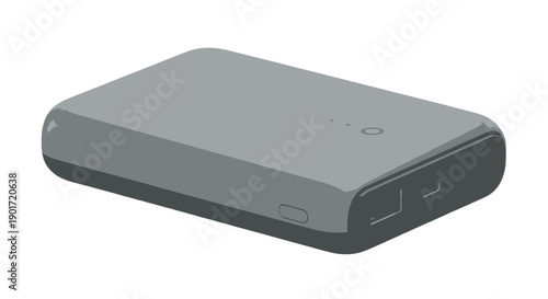 Gray Portable Power Bank with USB Ports.