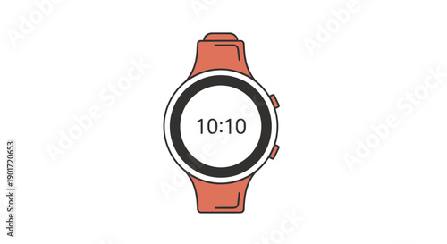 Modern Wristwatch with Pink Strap and White Face.