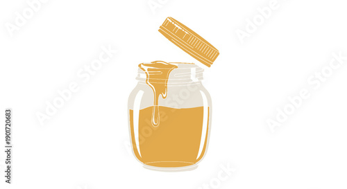 Glass Jar of Honey with Lid.