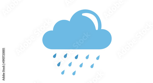 Blue Cloud with Rain Drops Falling.