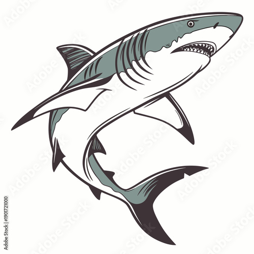 Shark mid turn showing ultra realistic anatomy detail