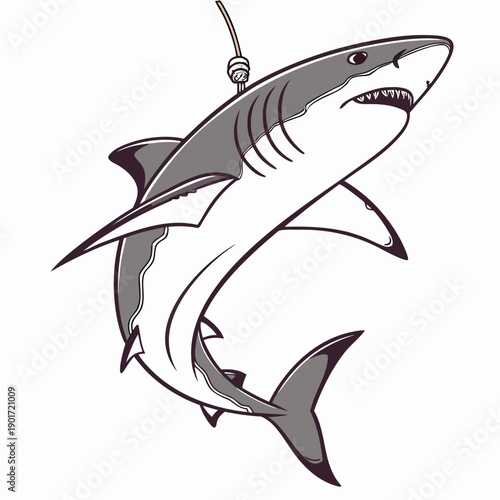 Shark mid turn showing ultra realistic anatomy details 2