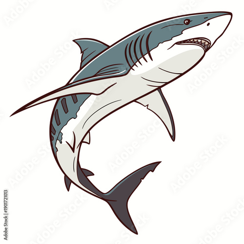 Shark mid turn showing ultra realistic anatomy details