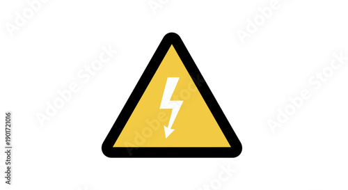 Free Download Yellow Warning Triangle with Lightning Bolt. - GFXLoad