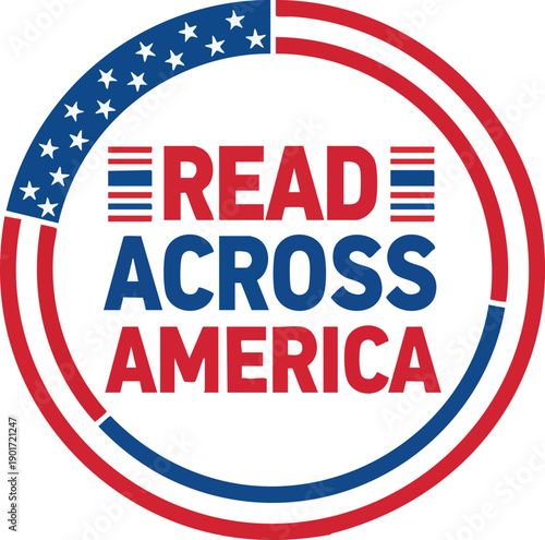 Read across america logo with american flag circle design Free Download Read across america logo with american flag circle design - GFXLoad