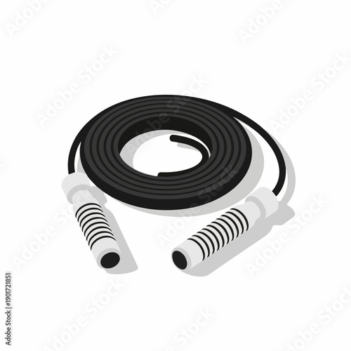 Isometric Detailed Skipping Rope Exercise Equipment Sport Fitness Object