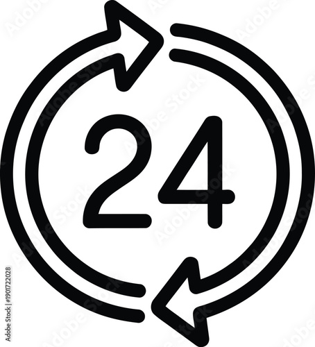 Always Open: A dynamic graphic symbolizing continuous service, available around the clock to meet the diverse needs of customers and clients.  