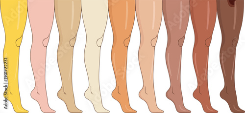 Diverse Female Legs Silhouette Vector Set for Inclusion and Body Positivity