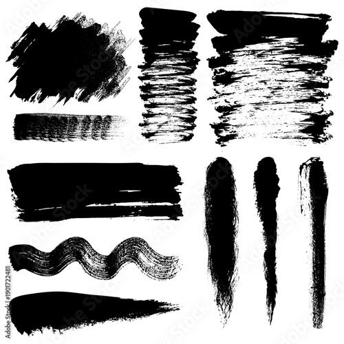 Grunge backgrounds with black brush strokes