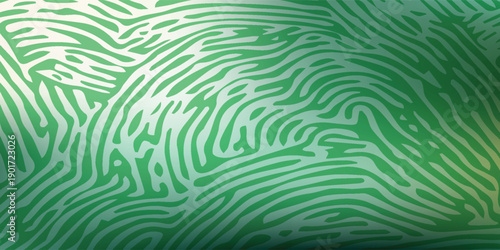 Abstract Green Fingerprint Pattern Background.