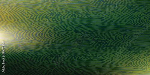 Abstract Green Wavy Pattern with Light Glare.