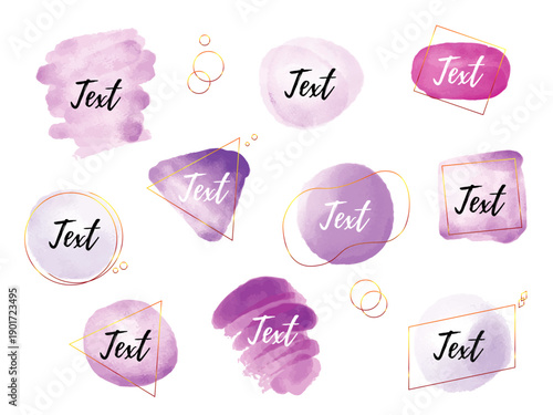 Watercolor headline shape set