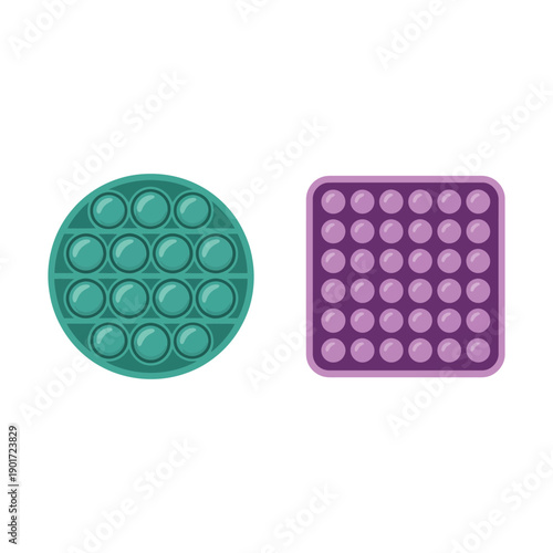 Pop it sensory fidget toys set for autism awareness fair, calming corner session, school counseling tools, classroom regulation resources vector