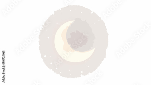 A serene crescent moon in a starry night