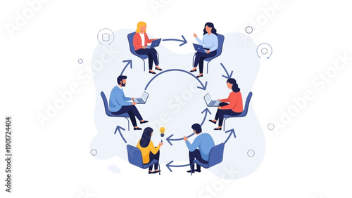 Teamwork Collaboration Meeting Circle Business People Working Together