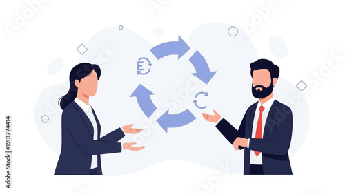 Business Collaboration and Financial Exchange Concept